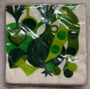 Vintage Party House Kalla Mod Green Paper Napkins NOS Mid Century Retro 20 Count